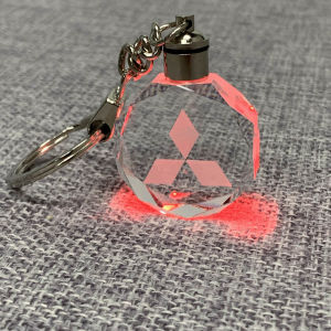 Car keychain Led Light 7Colors Changing Lost Holder Key Ring Customized K9 Crystal Decoration For BMW TOYOTA NISSAN HONDA AMG Mitsubishi Benz PROTON PERODUA