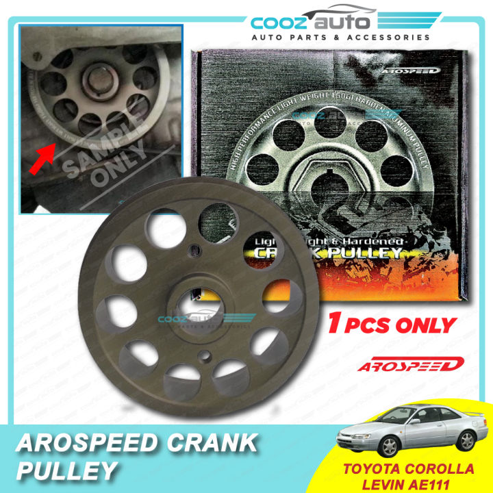 AROSPEED Lightweight Crank Pulley – Toyota Corolla Levin AE111 20V Black Top – Serpentine, Aluminum, Performance