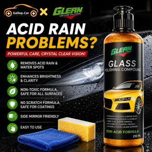GLEAN Glass Polishing Compound (non-acid Formula) with Sponge Car Glass Polish and Cleaning Lotion