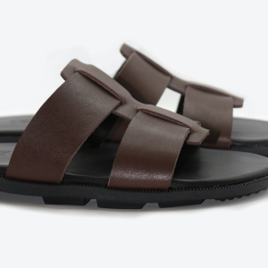 Dép da nam quai ngang thời trang YVY Store da bò  đế cao su đúc nguyên khối chống trơn trượt.