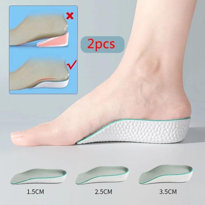 Breathable Sports Pads Thick Sole Heel Pad orthotics flat  foot Taller Support Foot Pads Height Increasing Insoles man women High  Elastic