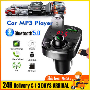 Car Fm Transmitter USB Car Fast Charger Bluetooth 5.0 Car Mp3 Player Modulator Adapter Car Kit TF Card Hands-free Dual USB Charger Pemain Mp3 Kereta