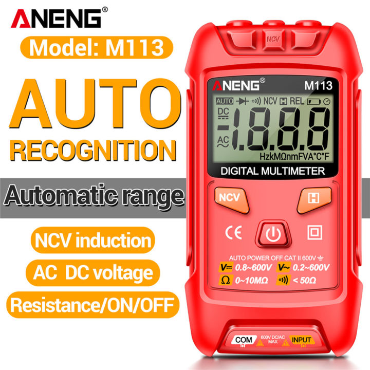 Aneng M113 Tester Multimeter Mini Digital Otomatis True Rms Original ...