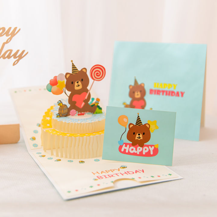 Greeting Art 3d Birthday Pop Up Card,birthday Cake Happy Birthday Card 