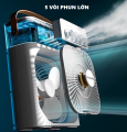 UPUPIN Quạt mini Máy tạo độ ẩm Máy khuếch tán tinh dầu 600ml Quạt phun sương để bàn có đèn LED. 