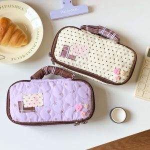 GIORGIONE Star Love Heart Dot Cloth Pencil Case Large Capacity Polka Dot Korean Stationery Bag Ins Style Makeup Bag Pen Storage Bag School Office