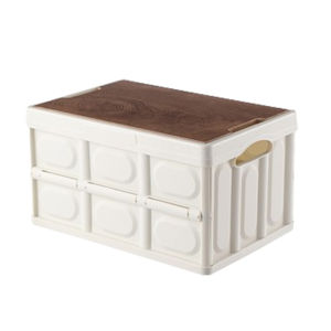 【จัดส่งที่รวดเร็ว】กล่องเก็บของพับพร้อมฝาไม้เพื่อเก็บสิ่งของและป้องกันฝุ่น