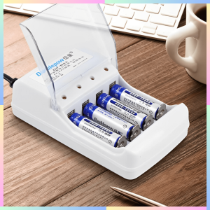 FAST DELIVERY Doublepow Charger Baterai Rechargeable 4 Slot AA AAA dengan AAA 4 PCS Fast Charging