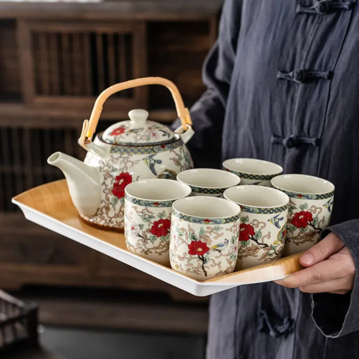 Traditional%20Chinese%20Ceramic%20Teapot%20and%20Teacup%20(6%20pcs)%20with%20Strainer%20and%20Handle%20/%20Coffee%20Set%20Tea%20Set%20/%20Floral%20Teapot%20/%20*Designs%20Given%20at%20Random%20-%20Image%202