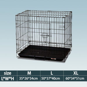 Collapsible Pet Cat Cage with Poop Tray - Convenient Foldable Dog Crate for Easy Storage