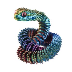 GENENIC Thực tế Đồ chơi rắn in 3D 30/45/60cm Nhiều màu Đồ trang trí mô phỏng hình rắn Trang trí năm mới Trang trí nhà cửa Mô hình mô phỏng động vật Đồ trang trí để bàn