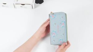 2024 New Womens Large Capacity Floral Wallet Long Korean Style Clutch Soft Leather Phone Bag Student Card Holder Trendy [ Free Shipping ]