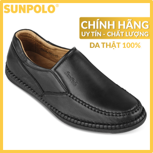 Giày Mọi Nam Da Bò Cao Cấp SUNPOLO MOI015 Có Size 45 46