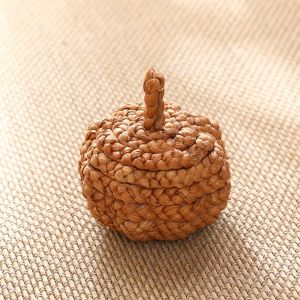 WENKEN Dệt từ rơm Bánh bí ngô rơm Nhân tạo Làm thủ công dây chuyền hình cây thông Noel Lễ hội Đồ trang trí hình bí ngô. Trang trí Giáng sinh và Halloween.