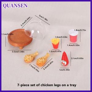 QUANSEN 1 Set Dollhouse Accessories Mini Simulation Cola Chicken Wings Tray Miniatures Food Decor DIY Supplies Model Ornament Toy