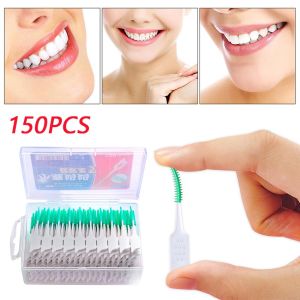 150Pcs Dental floss Silicone Interdental Brushes Teeth Care Super Soft Dental Cleaning Brush Toothpicks Oral Cleaning Care