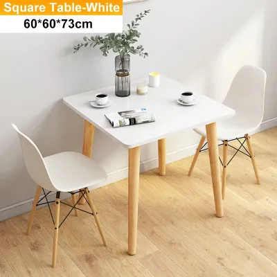 Dining Table Small Household Square Table Simple Eating Table Rental House Dining Table Solid Wood Dining Table Nordic Style Modern Simple