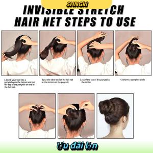 SHNGki 50 cái tóc Net Đen đàn hồi bó tóc vô hình hairnet lưới Bun tóc Net 30 50 60cm Phụ kiện tóc