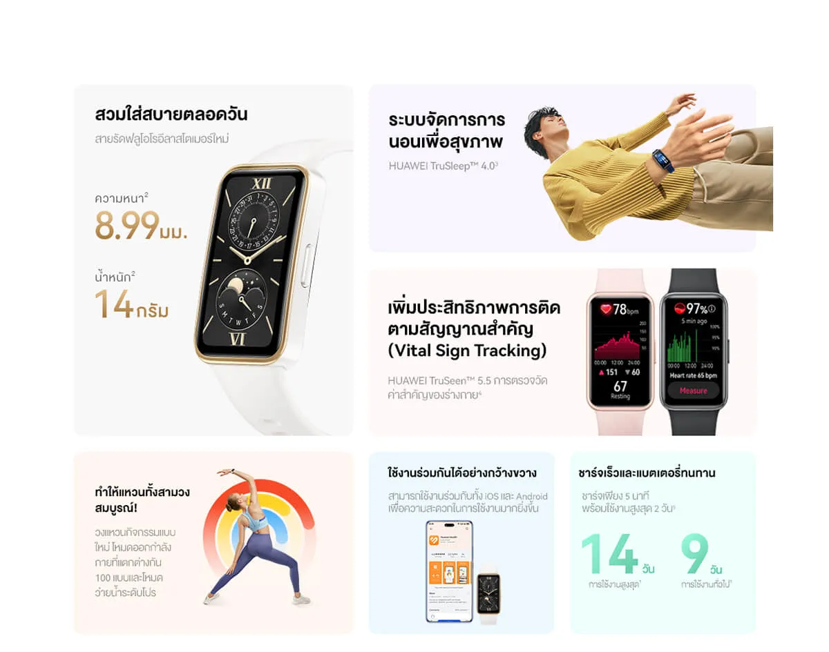 HUAWEI Band 9 อุปกรณ์สวมใส่ สวมใส่สบายตลอดวัน