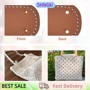 SHNGki 22x10cm Long Bottom for Knitted Bag PU Leather Bag Base Handmade Bottom With Holes Diy Crochet Bag Bottom Accessories