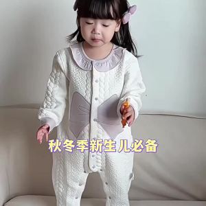 Newborn cotton-padded jumpsuit for boys and girls pure cotton a Autumn and winter outdoor air cotton romper clothes