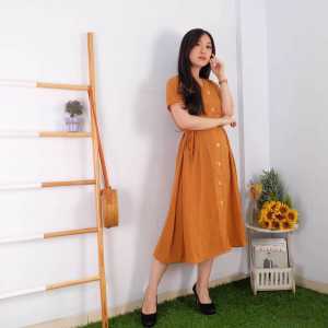 DRESS ANDIN CASUAL BUSUI FRIENDLY FASHON DRESS FULL KANCING AKTIF