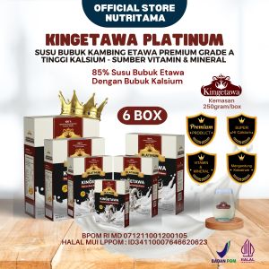 Kingetawa Susu Etawa Dengan High Calcium Tinggi Untuk Kesehatan Pernafasan Batuk Paru2 & Rematik Kemasan 250gram Paket 6 Box