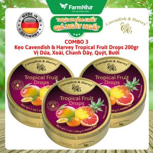 Kẹo Cavendish & Harvey TROPICAL FRUIT 200gr Hộp Thiếc - Kẹo Đức Vị Trái Cây Tự Nhiên