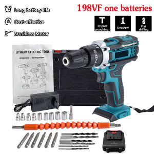 398VF Cordless Drill Electric Hammer Impact 2 Battery Case Screwdriver Accessories Set, Cordless Drill,Cordless Drill Hammer Impact,Impact Drill