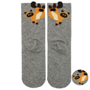 Trendy fashion cotton socks for men and women cartoon cat and dog three-dimensional ball socks birthday gift