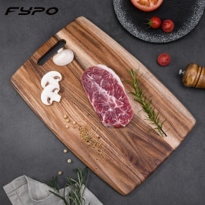 Fypo Solid Wooden Cutting Board Wood Chopping Block Steak Bread Preparation Board Rectangle Natural Acacia Wooden Cutting Block