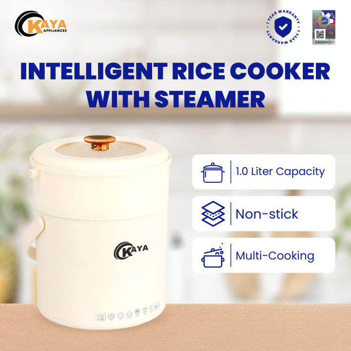 KAYA KY-1802 - 1000ML Intelligent Rice with Steamer Small Multi Hot Pot Non-Stick Pan Electric Cooker