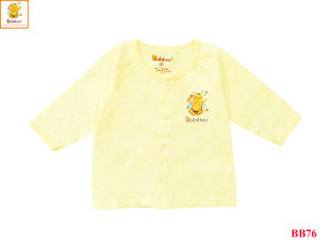 Áo tay dài cho bé sơ sinh BABIBOO áo trẻ sơ sinh đẹp màu cài giữa cute BB76