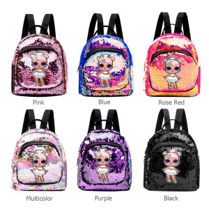 MOJOYCE [Giảm Giá Thanh Lý] Ba Lô Du Lịch Thời Trang Túi Đi Học Cho Trẻ Em Nữ Ba Lô In Hình Cô Gái Đính Kim Sa