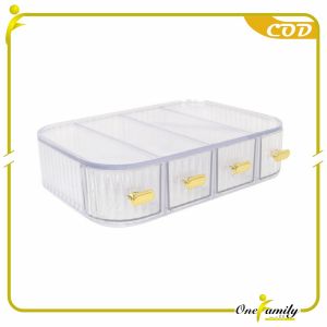 ONE-C1073 Rak Laci Mini Kristal Akrilik Transparan Organizer Meja Laci Mini Aksesoris Serbaguna