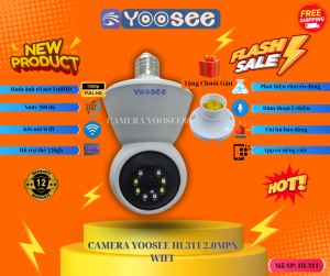 Camera WIFI YOOSEE Trong Nhà Thiết Kế Bóng Đèn Siêu Sáng Độ Phân Giải FHD Đàm Thoại 2 Chiều Hỗ Trợ FLASH Ban Đêm Có Màu - BẢO HÀNH 12 THÁNG