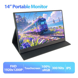 AHXJKA Portable Monitor 15.6 Inch 1080P Full HD For Laptop IPS HDR 14inch Touch Screen Monitor Screen Extender For Computer Phone PS3/4/5 Switch Xbox