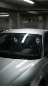 Creepy Headrest Covers for Cars Scary Face Car Seat Covers with Ghost Face