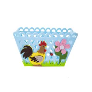Holiday Gift Bag Features a Colorful Rooster Versatiled Storage Basket for Eggs and Candy for Parties Decoration