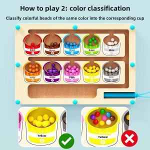 LLY&ADORA Early Education Toy Magnetic Color Sorting Board and Number Maze Magnetic toy Learning CountingBoard