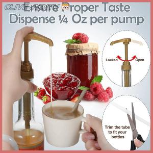 CISWGE 750ml Transparent Coffee Syrup Bee Drip Storage Dispenser Pump Bottle Squeeze Milk Bottle Honey Jar Container