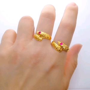 Cincin Ikan Arowana Bajet Saiz 17.5 18 Emas 916 Yon Hing
