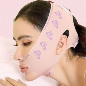 【TERSEDIA & COD】 1 Buah Merah Muda Sangat Elastis Bernapas V-wajah Perban Pelangsing Dapat Digunakan Kembali Wajah Lift Up Belt Anti Kendur Tipis Double Chin Anti Kerut Wajah Patung Tidur Masker Kecantikan Alat Perawatan Kulit