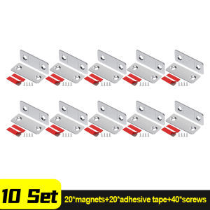 20Sets Magnetic Door Catch Ultra-Thin Cabinet Catches Door Closed Magnets Sheet Adhesive Closet Drawer Window Magnet Latches