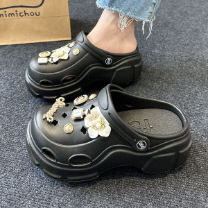 QXshop พร้อมส่ง รองเท้าแตะหัวโตแฟชั่น แถมฟรีตัวติดรองเท้าแสนหรูหรา  ดูแพง ใส่ไปไหนได้สบาย แมทส์ได้ทุกลุค เสริมสินสูงปรี๊ด ที่สำคัญเบาใส่สบายมากๆ กดตะกร้าเลยย