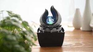 【Ship in 24H】桌面简约几何家居风水球办公室流水生财摆件风水轮喷泉开业礼物Fortune Ornaments Simple Home Feng Shui Ball Office Flowing Water Wealth Ornaments Feng Shui Wheel Fountain Opening Gift