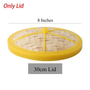 LUMINOU 1Pcs Thủ công Nồi hấp tre Có Nắp Đa chức năng Hấp bánh bao Bền 3.5-8 inch Dụng cụ nấu ăn nhà bếp Làm thực phẩm Trung Quốc