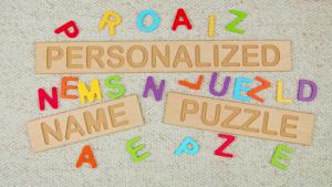 Fat Brain Toys Wooden Personalized Name Puzzles for Toddlers 1-3+ Custom Puzzles Flat Rate up to 9 Letters