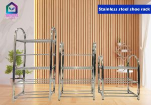 HATAYASHOP -Rak Sepatu dan Sendal Stainless Steell 34 dan 5 susun Tempat Untuk Alas Kaki Bahan Kuat/
