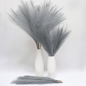 Purple Pampas Grass Decor Tall-Faux PampasGrass Small 30"-5 Stems Dried Pampass Floral Purple Decor Flower-Artificial Small Pampas Filler Vase-Colored PampasGrass Floor Vase Decoration